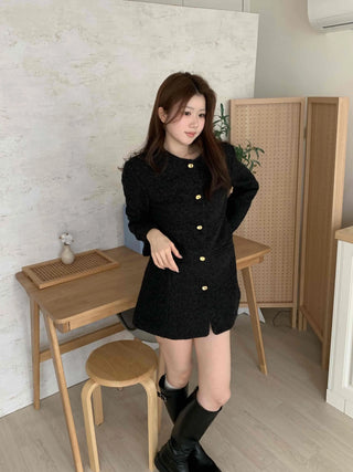 Classic Tweed Jacket Mini Dress