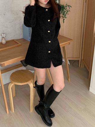 Classic Tweed Jacket Mini Dress