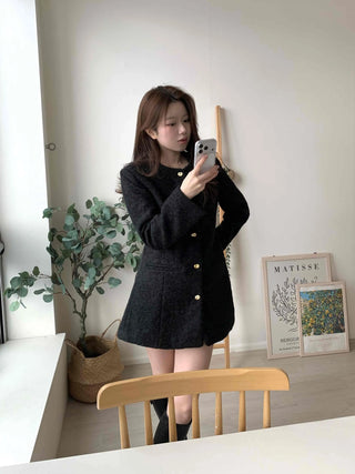 Classic Tweed Jacket Mini Dress