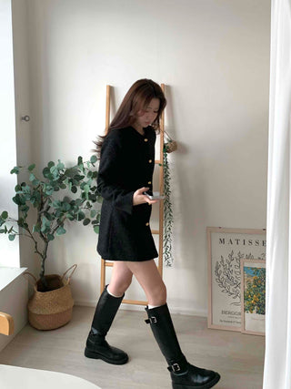 Classic Tweed Jacket Mini Dress