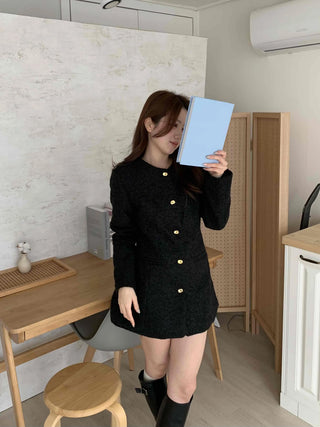 Classic Tweed Jacket Mini Dress