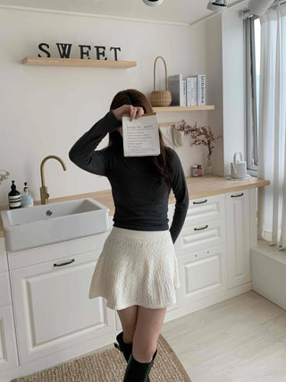 Soft Slim Fit Round Neck Ribbed Long Sleeve Tee