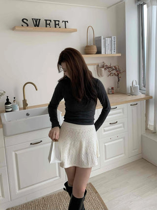 Soft Slim Fit Round Neck Ribbed Long Sleeve Tee