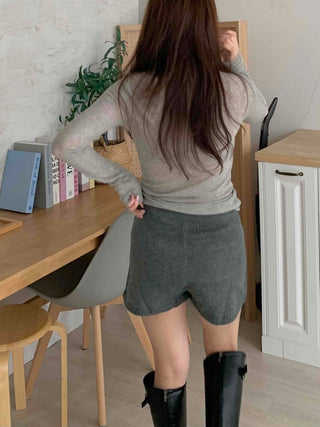 Soft High-Waisted Knit Shorts