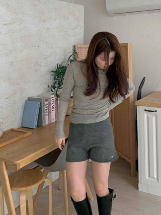 Soft High-Waisted Knit Shorts