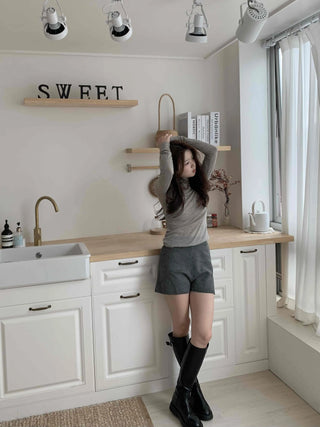 Soft High-Waisted Knit Shorts