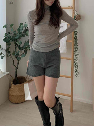 Soft High-Waisted Knit Shorts