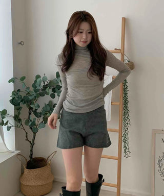Soft High-Waisted Knit Shorts