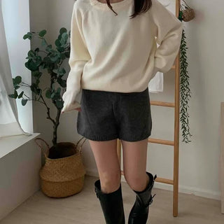 Relaxed Elastic Waist Knit Shorts