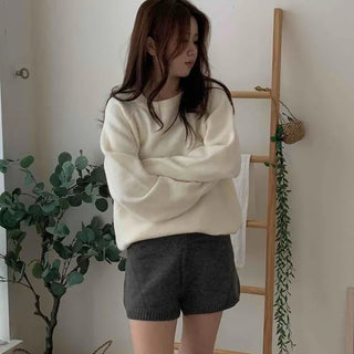 Relaxed Elastic Waist Knit Shorts
