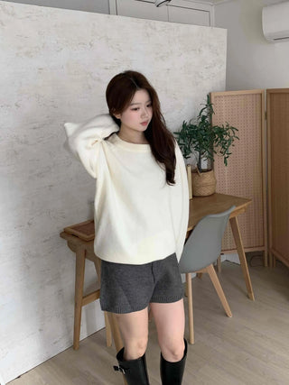 Relaxed Elastic Waist Knit Shorts