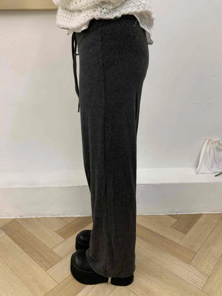 Bijou Lettering Fleece-Lined Loose Fit Training Pants