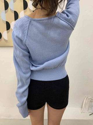 Soft Angora Puff Loose Fit Round Neck Knit