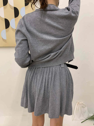 Campus Mood Pleated Cardigan Two-piece