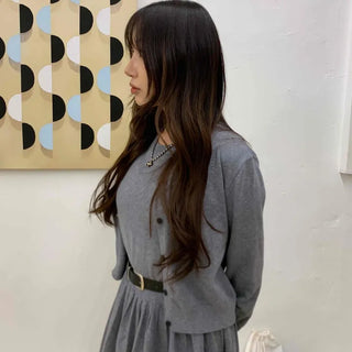 Campus Mood Pleated Cardigan Two-piece