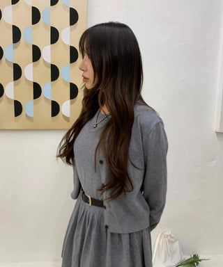 Campus Mood Pleated Cardigan Two-piece
