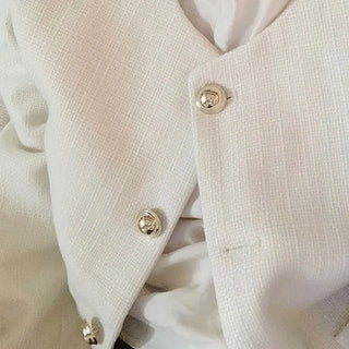 Tsha collarless button tweed jacket