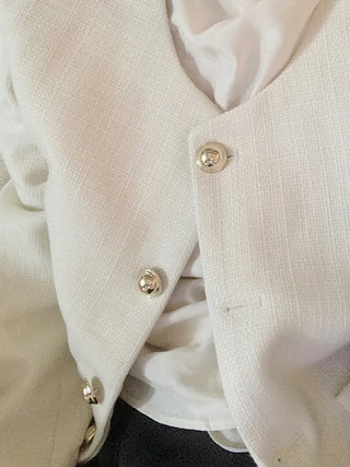 Tsha collarless button tweed jacket