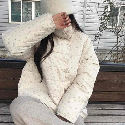 Soft Balloon Quilted High-Neck Long Padded Jacket