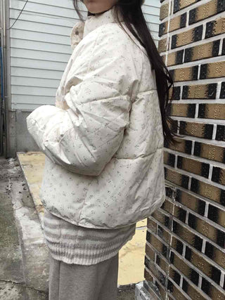 Soft Balloon Quilted High-Neck Long Padded Jacket