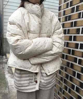 Soft Balloon Quilted High-Neck Long Padded Jacket