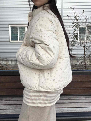 Soft Balloon Quilted High-Neck Long Padded Jacket