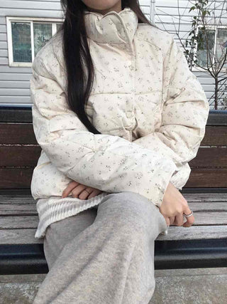 Soft Balloon Quilted High-Neck Long Padded Jacket