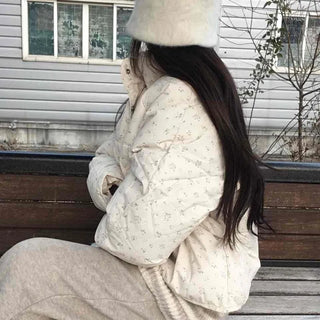 Soft Balloon Quilted High-Neck Long Padded Jacket