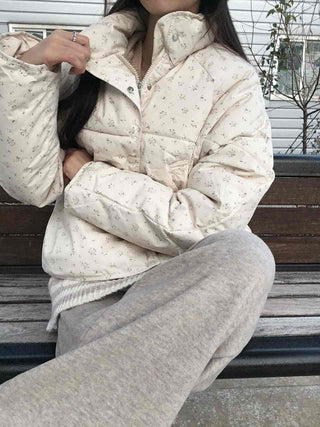 Soft Balloon Quilted High-Neck Long Padded Jacket