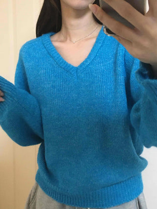 Ribbed Contrast Boat Neck Puff Knit