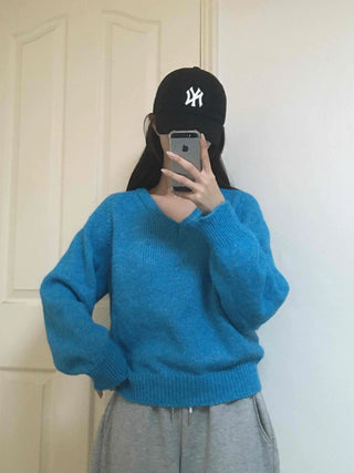 Ribbed Contrast Boat Neck Puff Knit