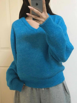 Ribbed Contrast Boat Neck Puff Knit