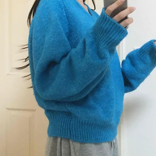 Ribbed Contrast Boat Neck Puff Knit