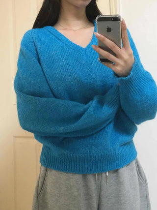 Ribbed Contrast Boat Neck Puff Knit