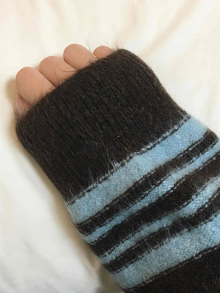 Fuzzy Wool Loose Fit Bold Stripe Knit