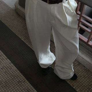 Jian Daily Two-Pin Tuck Wide Slacks