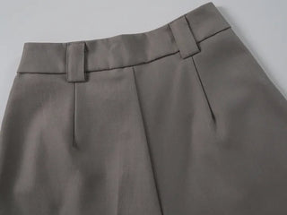 Jian Daily Two-Pin Tuck Wide Slacks