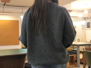 Ray Natural Mock Neck Slit Side Loose Fit Knit