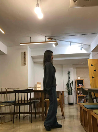 Ray Natural Mock Neck Slit Side Loose Fit Knit