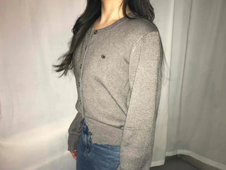 Chic Pocket Detail Polo Neck Cropped Knit Cardigan