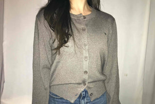 Chic Pocket Detail Polo Neck Cropped Knit Cardigan
