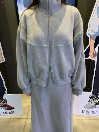 Cozy Oversized Sweatshirt & Wide Pants Two-Piece Set