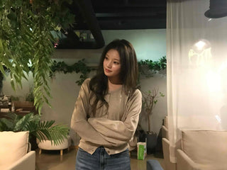 Retro Pleated Sleeve Band Collar Button Knit Cardigan