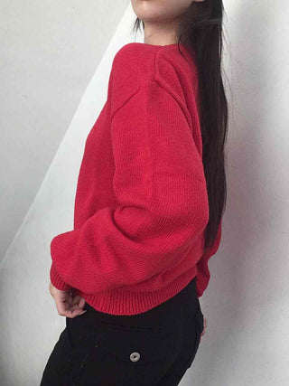 Basic Loose Fit V-Neck Knit Cardigan