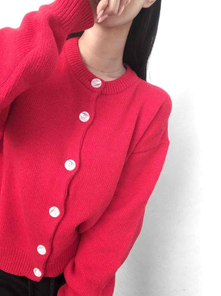 Basic Loose Fit V-Neck Knit Cardigan