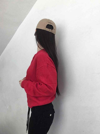 Basic Loose Fit V-Neck Knit Cardigan