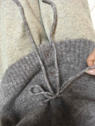 Fuzzy Wool Mix Drawstring Short Cardigan