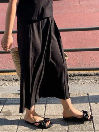 Rio Pintuck Pleated Long Skirt