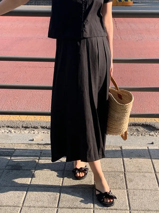 Rio Pintuck Pleated Long Skirt