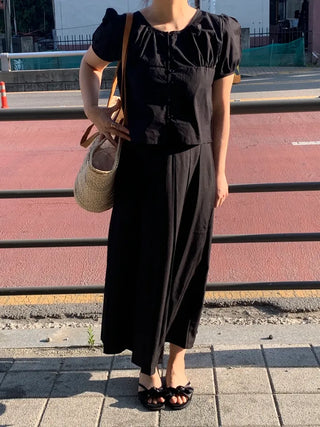 Rio Pintuck Pleated Long Skirt